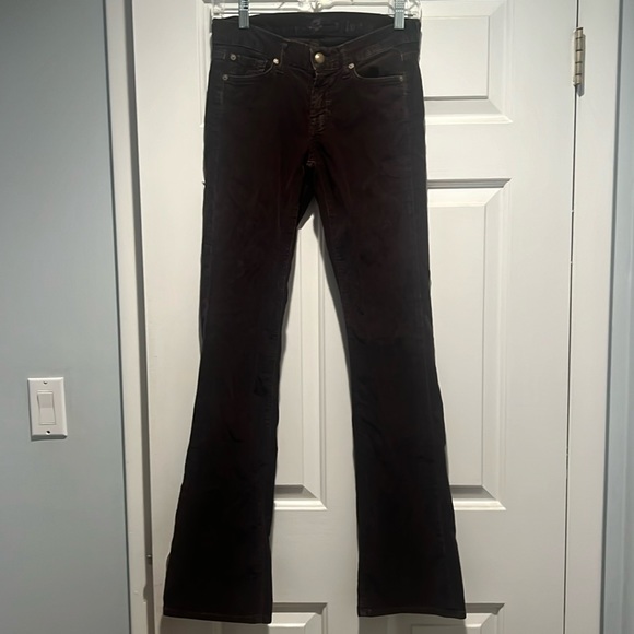7 For All Mankind Pants - Seven For All Man Kind, Brown Corduroy Low Rise, Boot Cut Pants